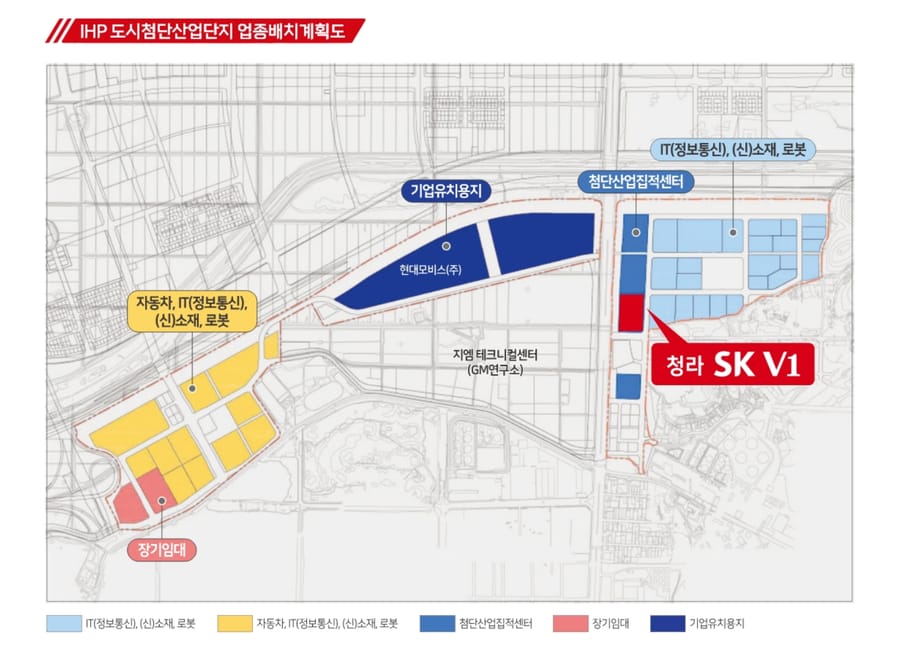 IHP 도시첨단산업단지 업종배치계획도